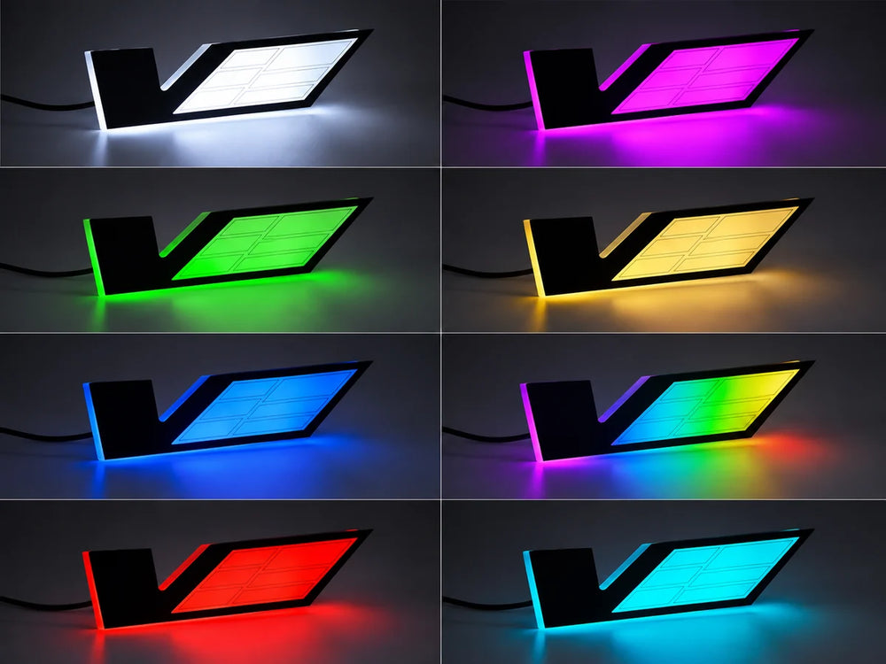 RGB LED V-Logo Car Emblem Light