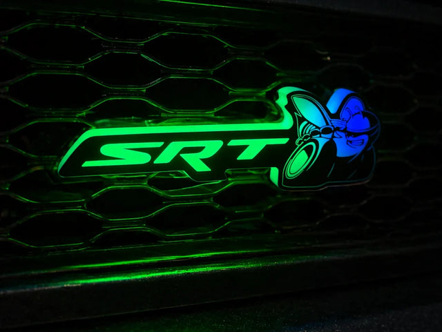 SRT Illuminated Grille Badge – LED Glow Emblem