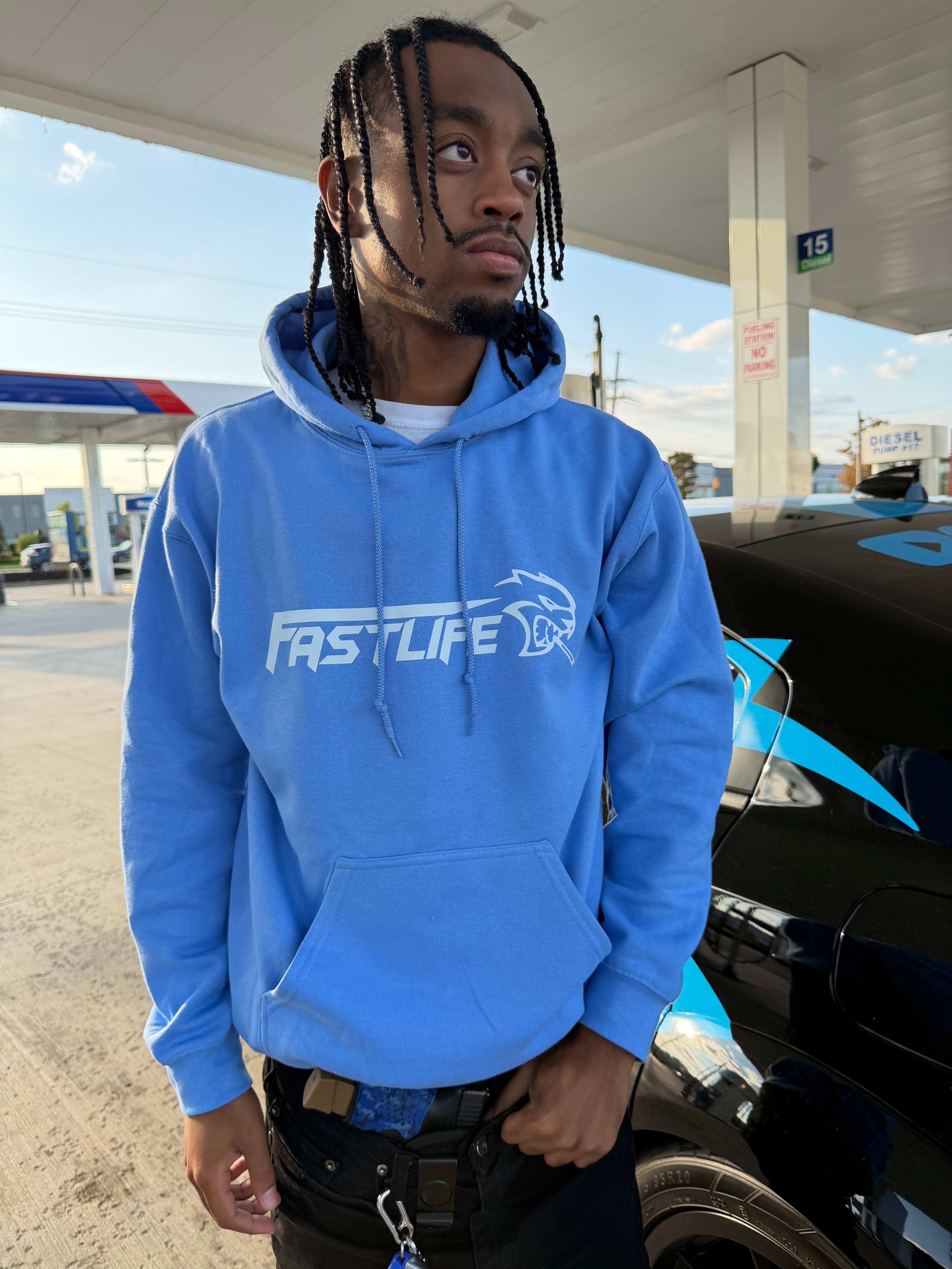 FAST LIFE BLUESY HOODIE – Buff X Merch store