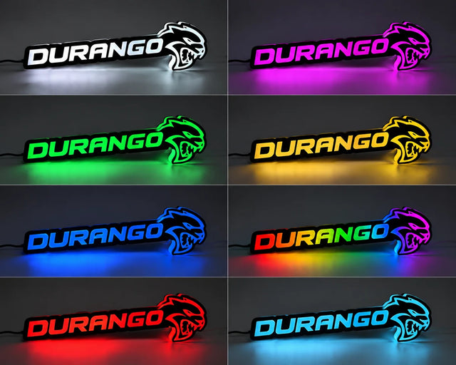 Durango LED Glow Emblem – Light-Up Badge, 8 Colors
